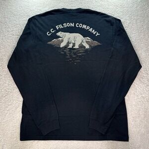 Filson Long Sleeve Pioneer Graphic T-Shirt - Black/Polar Bear - L - Made in USA